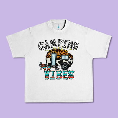 Camping Vibes Urban Heavy Tee Designed By Cowhidedigitalart