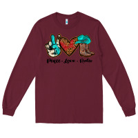 Burgundy peace love rodeo Long Sleeve Tee - JahusDesignShop