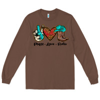 Chestnut peace love rodeo Long Sleeve Tee - JahusDesignShop
