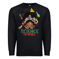 Black science teacher afro messy bun Premium Sweatshirt - NancyCooperArtShop
