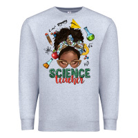 Heather Grey science teacher afro messy bun Premium Sweatshirt - NancyCooperArtShop
