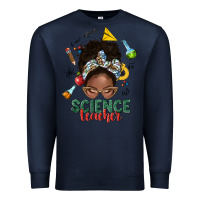 Navy science teacher afro messy bun Premium Sweatshirt - NancyCooperArtShop