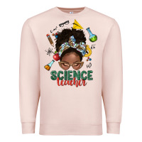 Pale Pink science teacher afro messy bun Premium Sweatshirt - NancyCooperArtShop