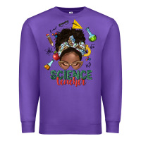 Purple science teacher afro messy bun Premium Sweatshirt - NancyCooperArtShop