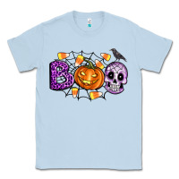 Dusty Blue Boo halloween Classic Tee - Artiststas