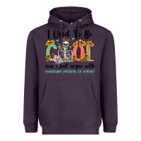 Plum i used to be cool now i just argue with miniature Heavyweight Hoodie - MaliasSmallBusiness