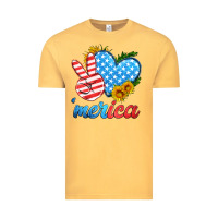 Vintage Mustard america with heart Vintage Tee - HRA Design Shop