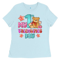 Baby Blue my first valentines day Ladies Tee - AdoDesignShop