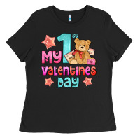 Black my first valentines day Ladies Tee - AdoDesignShop