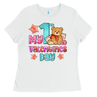White my first valentines day Ladies Tee - AdoDesignShop