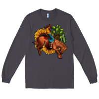 Smoke rodeo cowboy sunflower cactus Long Sleeve Tee - JahusDesignShop