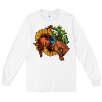 White rodeo cowboy sunflower cactus Long Sleeve Tee - JahusDesignShop