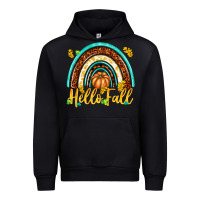 Black Hello Fall with Rainbow Urban Hoodie - texasbilliewilder
