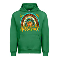 Emerald Hello Fall with Rainbow Urban Hoodie - texasbilliewilder