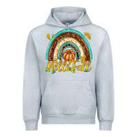 Heather Grey Hello Fall with Rainbow Urban Hoodie - texasbilliewilder