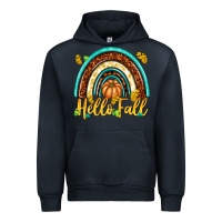 Navy Hello Fall with Rainbow Urban Hoodie - texasbilliewilder
