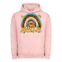 Pigment Salmon Hello Fall with Rainbow Urban Hoodie - texasbilliewilder