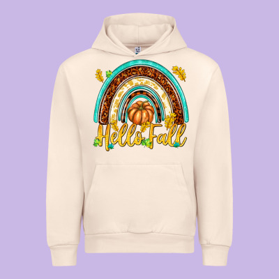 Hello Fall With Rainbow Urban Hoodie Designed By Texasbilliewilder