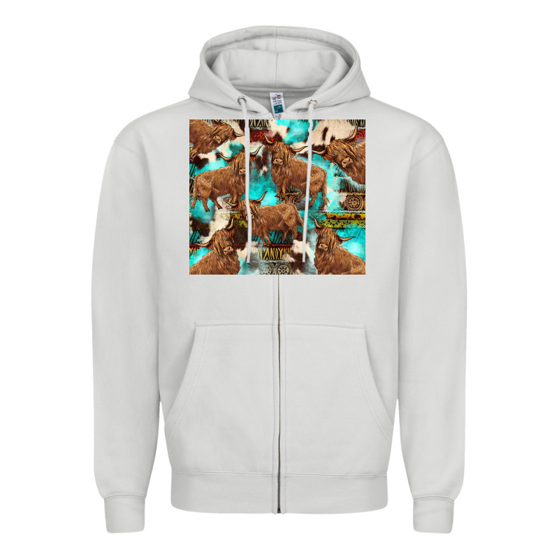 Astec Cowhide Highlands Cow Zipper Hoodie by BarkalooDesign | Teevron