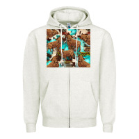 Oatmeal Heather astec cowhide highlands cow Zipper Hoodie - BarkalooDesign