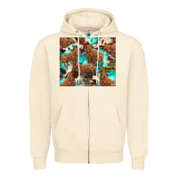 Sandshell astec cowhide highlands cow Zipper Hoodie - BarkalooDesign