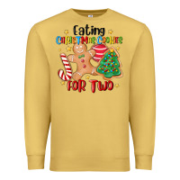 Antique Gold eating christmas cookies for two Premium Sweatshirt - MaliasSmallBusiness
