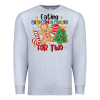 Heather Grey eating christmas cookies for two Premium Sweatshirt - MaliasSmallBusiness