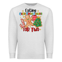 Oatmeal Heather eating christmas cookies for two Premium Sweatshirt - MaliasSmallBusiness