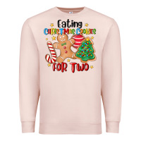 Pale Pink eating christmas cookies for two Premium Sweatshirt - MaliasSmallBusiness
