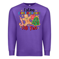 Purple eating christmas cookies for two Premium Sweatshirt - MaliasSmallBusiness