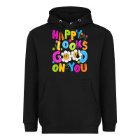 Black happy looks good on you Heavyweight Hoodie - NancyCooperArtShop