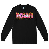 Black donut with donut and hearts Long Sleeve Tee - AdoDesignShop