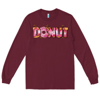 Burgundy donut with donut and hearts Long Sleeve Tee - AdoDesignShop