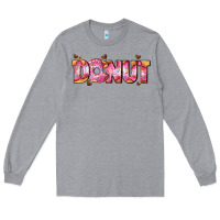 Heather Grey donut with donut and hearts Long Sleeve Tee - AdoDesignShop