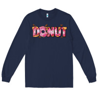 Navy donut with donut and hearts Long Sleeve Tee - AdoDesignShop