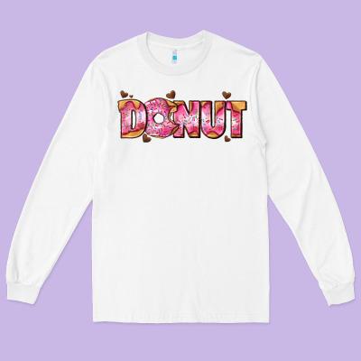 Donut With Donut And Hearts Long Sleeve Tee Designed By Adodesignshop