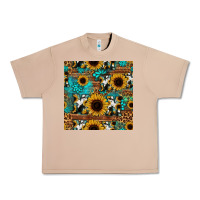 Burro sunflower cowhide mom seamless pattern Urban Heavy Tee - HRA Design Shop