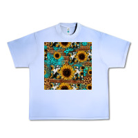 Grape Ice sunflower cowhide mom seamless pattern Urban Heavy Tee - HRA Design Shop