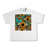 Lunar Rock sunflower cowhide mom seamless pattern Urban Heavy Tee - HRA Design Shop