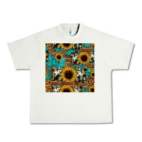 Pistachio sunflower cowhide mom seamless pattern Urban Heavy Tee - HRA Design Shop