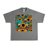 Tornado sunflower cowhide mom seamless pattern Urban Heavy Tee - HRA Design Shop