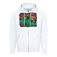 White stuck on you heart cactus serape leopard background Zipper Hoodie - Jasminsmagicworld