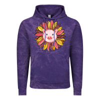 Cloud Purple pig sunflower Vintage Hoodie - RanaPortraitStore