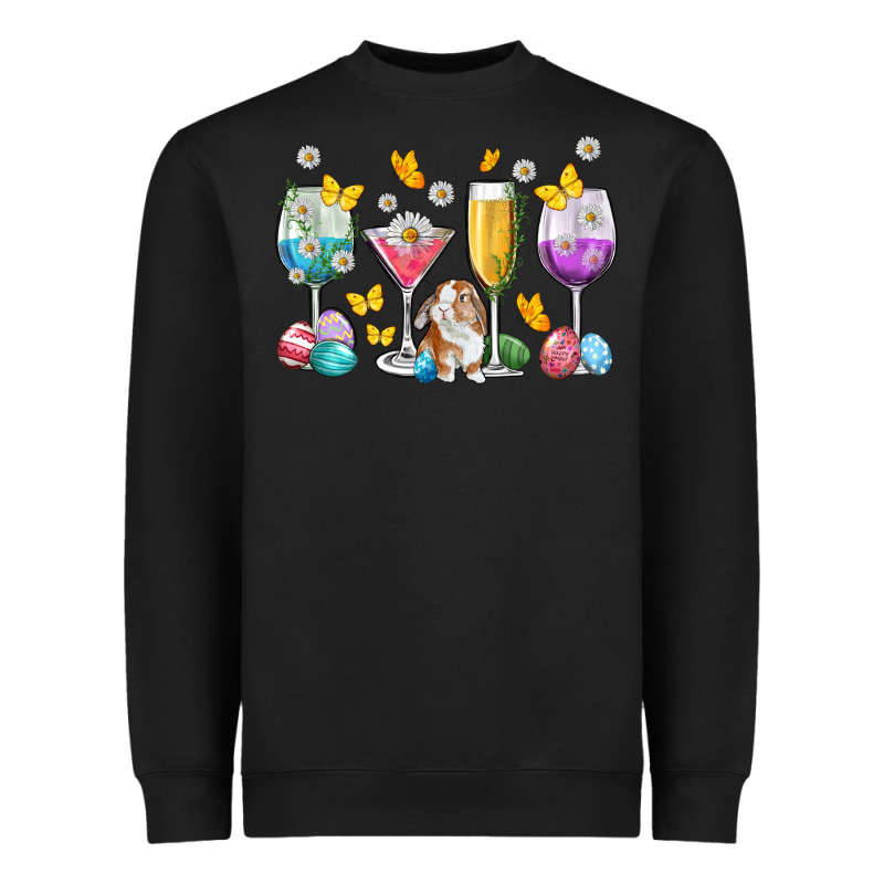 Easter Wine Glasses Easter Day Heavyweight Sweatshirt by Neo Western | Teevron