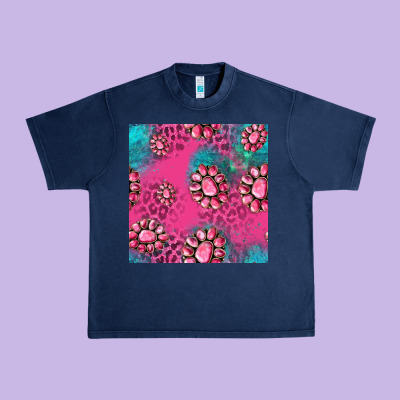 Pink Turquoise Gemstoes Seamless Pattern Urban Heavy Tee Designed By Hra Design Shop