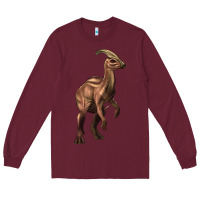Burgundy parasaurolophus Long Sleeve Tee - Artiststas