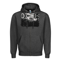 Charcoal Heather cowhide background Zipper Hoodie - BarkalooDesign