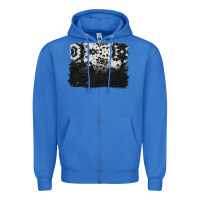 True Royal cowhide background Zipper Hoodie - BarkalooDesign