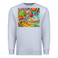 Heather Grey school elements Premium Sweatshirt - NancyCooperArtShop