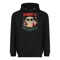 Black happy owlidays Heavyweight Hoodie - MaliasSmallBusiness
